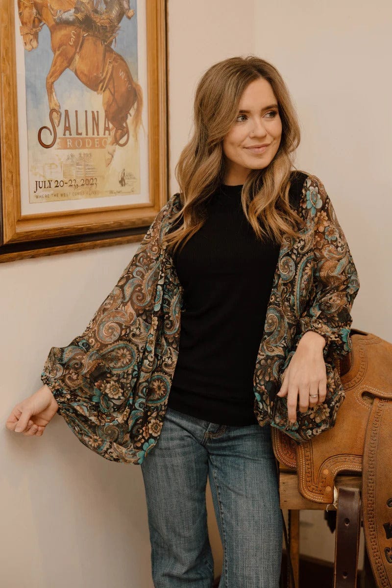 Sterling Kreek Long sleeve Top Paisley Dreams Top