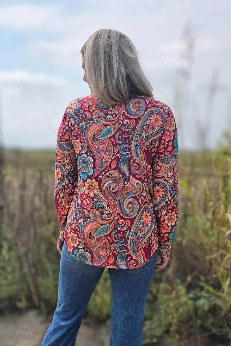 Sterling Kreek Long Sleeve Shirt Paisley on The Plains Top
