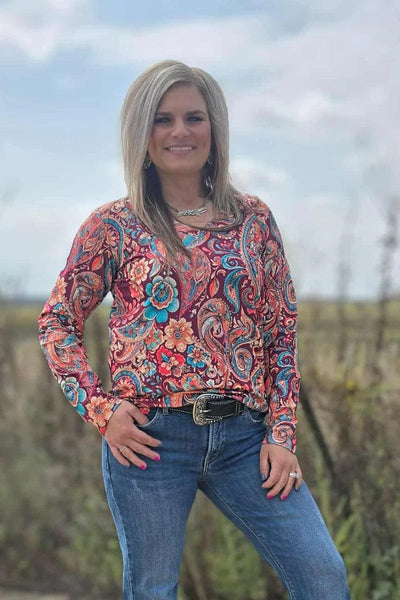Sterling Kreek Long Sleeve Shirt Paisley on The Plains Top