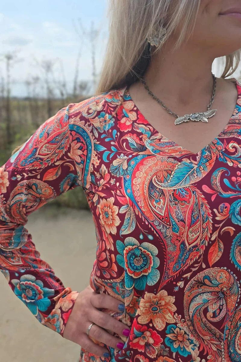 Sterling Kreek Long Sleeve Shirt Paisley on The Plains Top