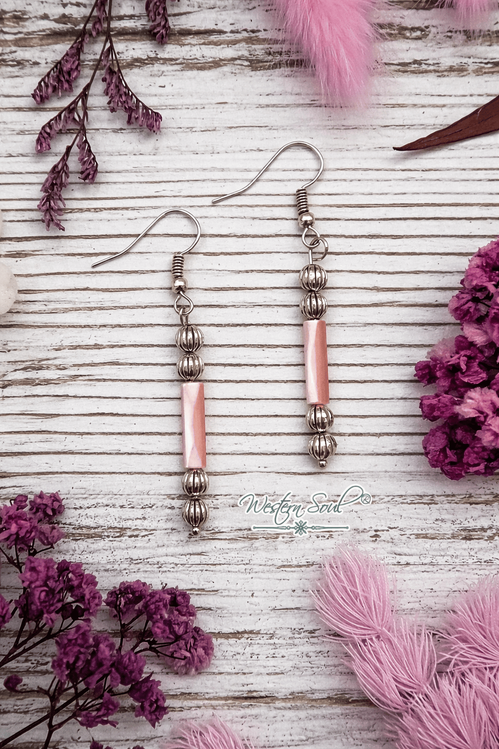 Bijoux Fab Earrings Pink Pink Shell Drop Earrings