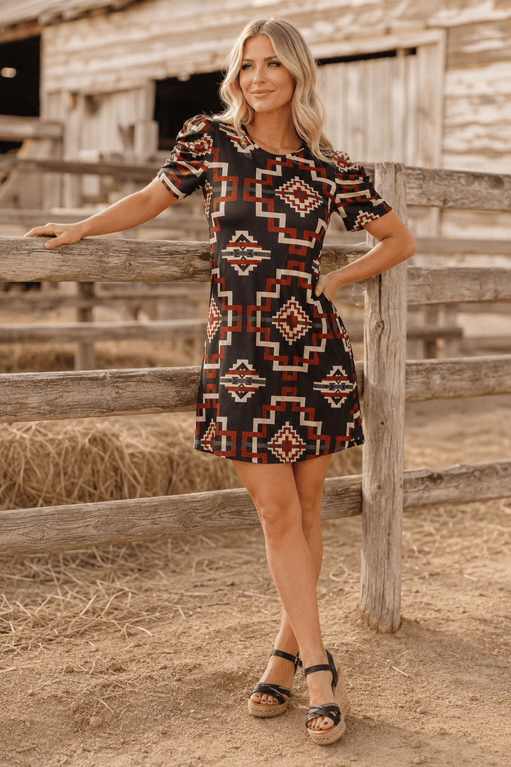 Sterling Kreek Dress Raiderland Dress Aztec Print Dress