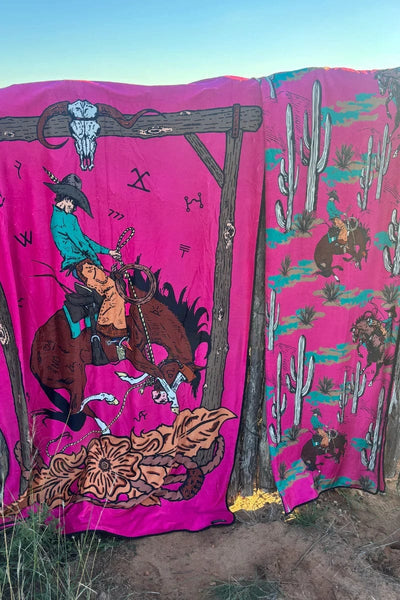 Sterling Kreek Blanket Hot Pink Rosette Rodeo Blanket