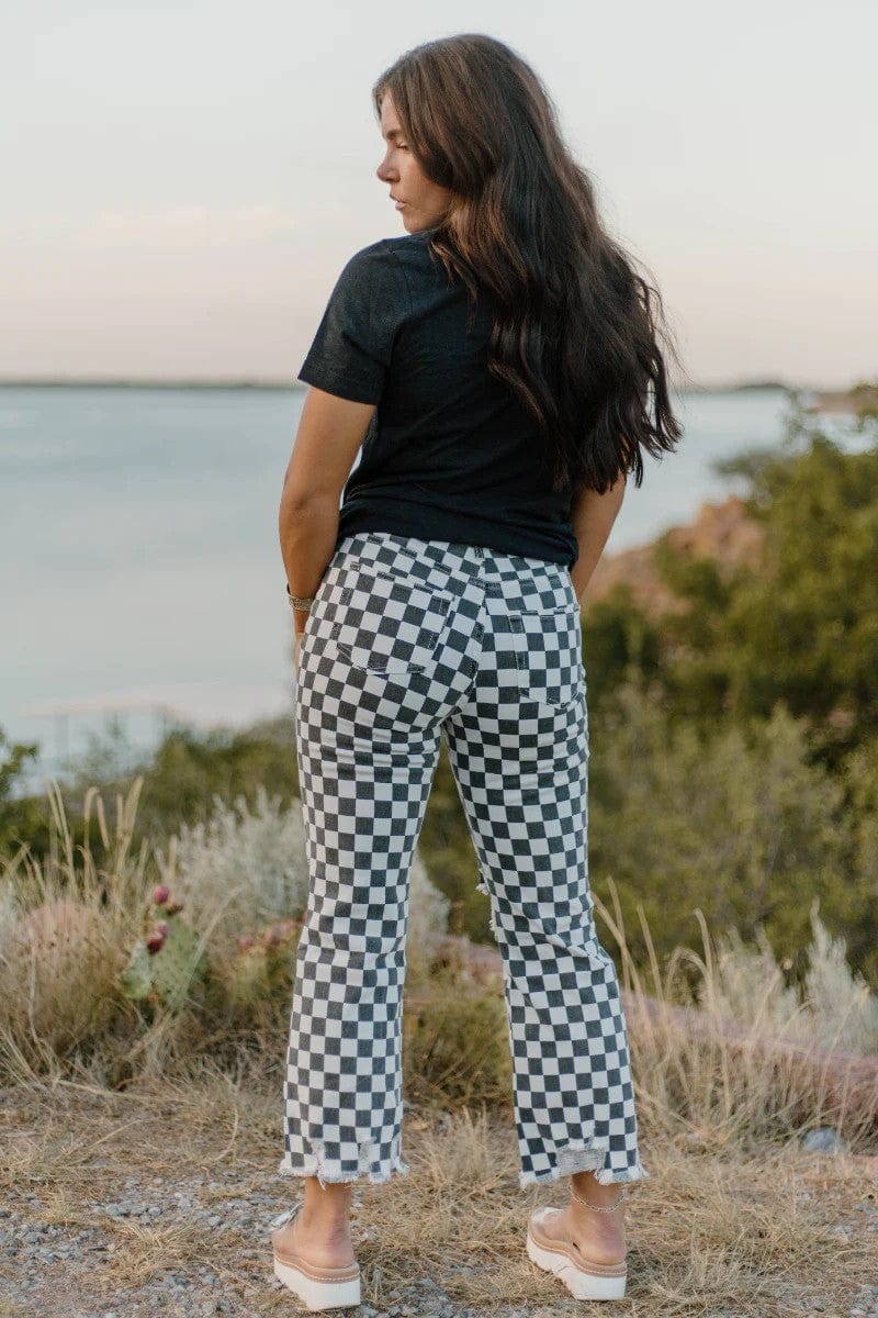 Jean Rounds Round The Track Jeans by Sterling Kreek | Checkered Distressed Western ...