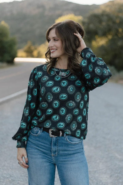 Sterling Kreek Long sleeve Top Silver Draw Top