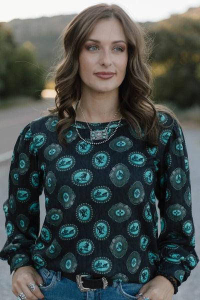 Sterling Kreek Long sleeve Top Silver Draw Top