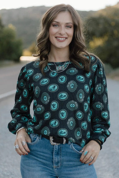 Sterling Kreek Long sleeve Top Silver Draw Top