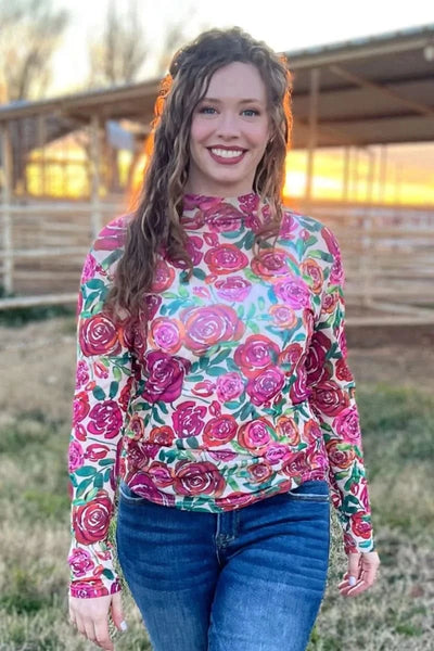 Long sleeve Mesh Top  
