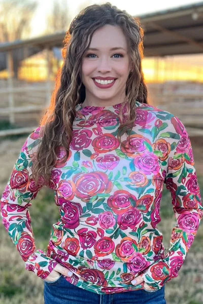 Long sleeve Mesh Top  