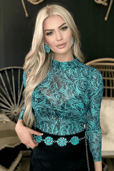 Long sleeve Mesh Top  