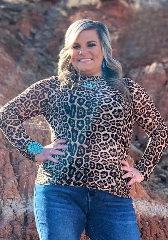 Hear Me Roar Leopard Western Mesh Top | Western Soul®