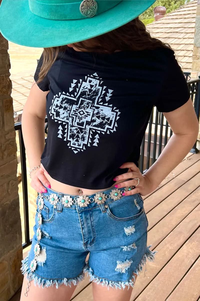 Sterling Kreek graphic tee River Walk Crop Top