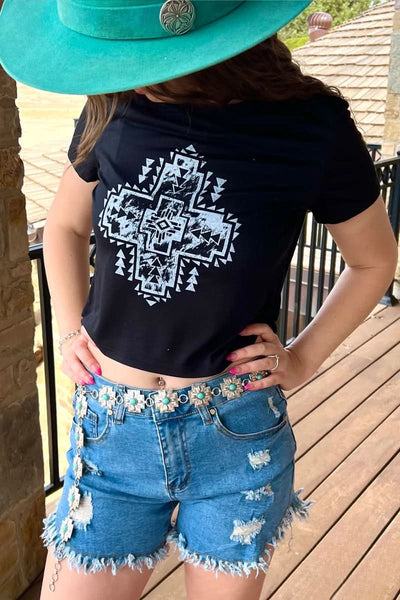 Sterling Kreek graphic tee River Walk Crop Top
