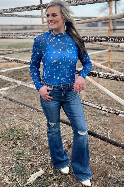 Long sleeve Mesh Top  
