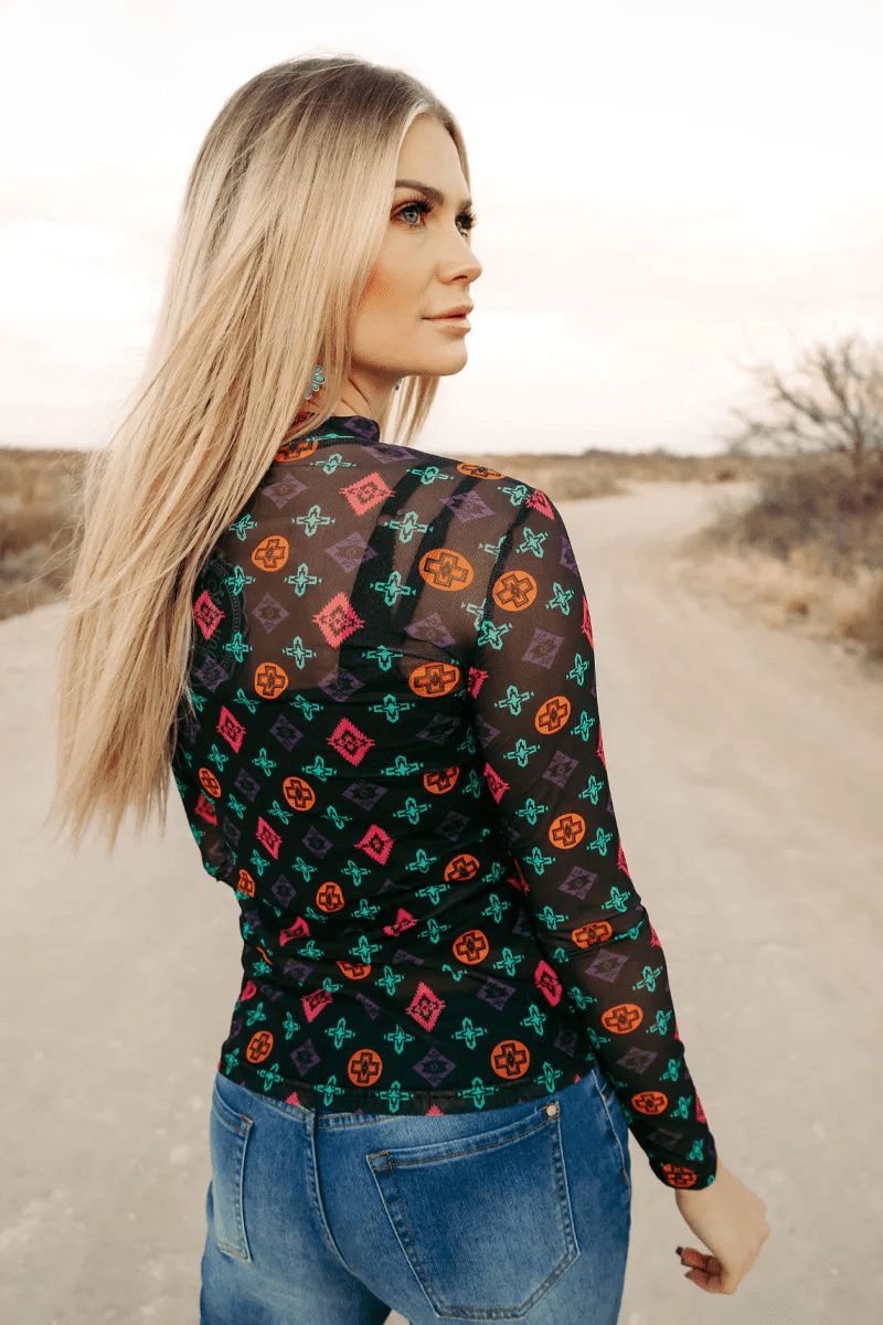 Long sleeve Mesh Top  