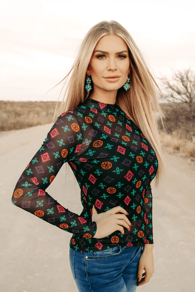 Long sleeve Mesh Top  