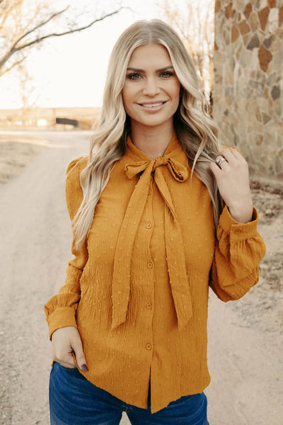 Sterling Kreek Long sleeve Top Large / Mustard Business Babe Top