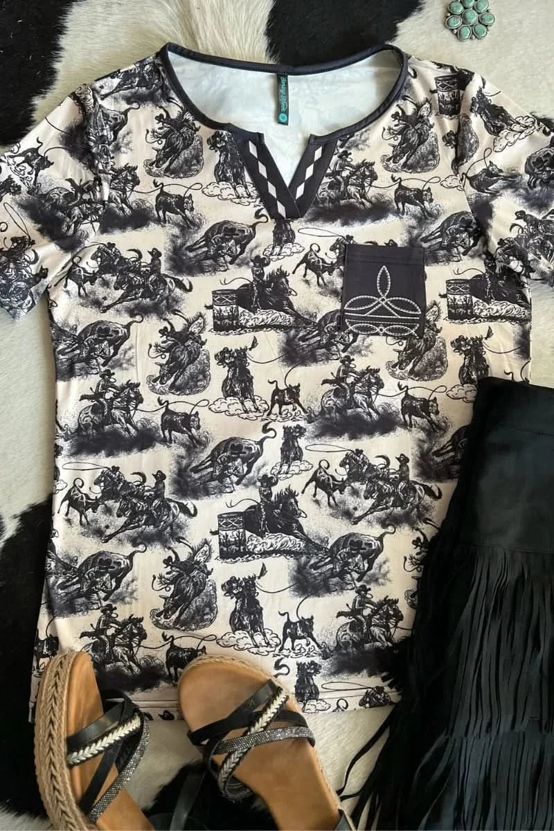 Sterling Kreek short sleeve top Rodeo Road Buckstitch Top