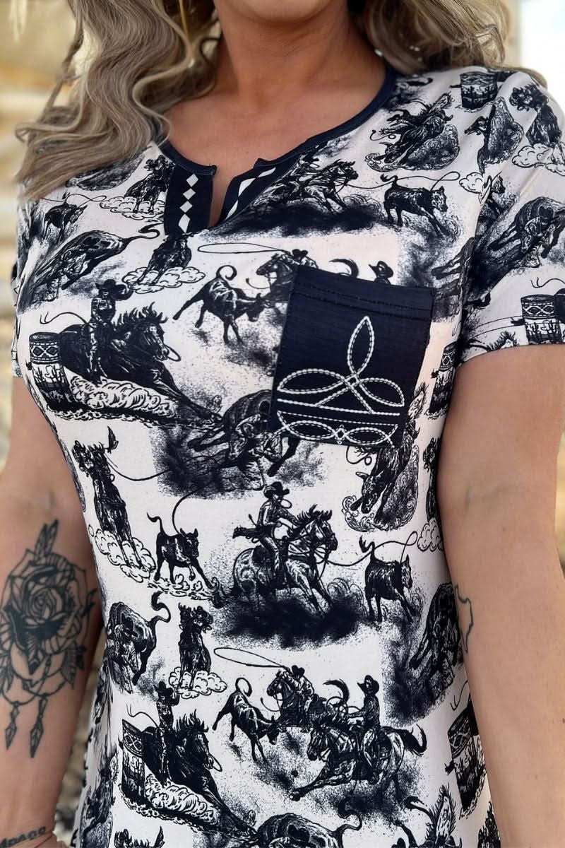 Sterling Kreek short sleeve top Rodeo Road Buckstitch Top