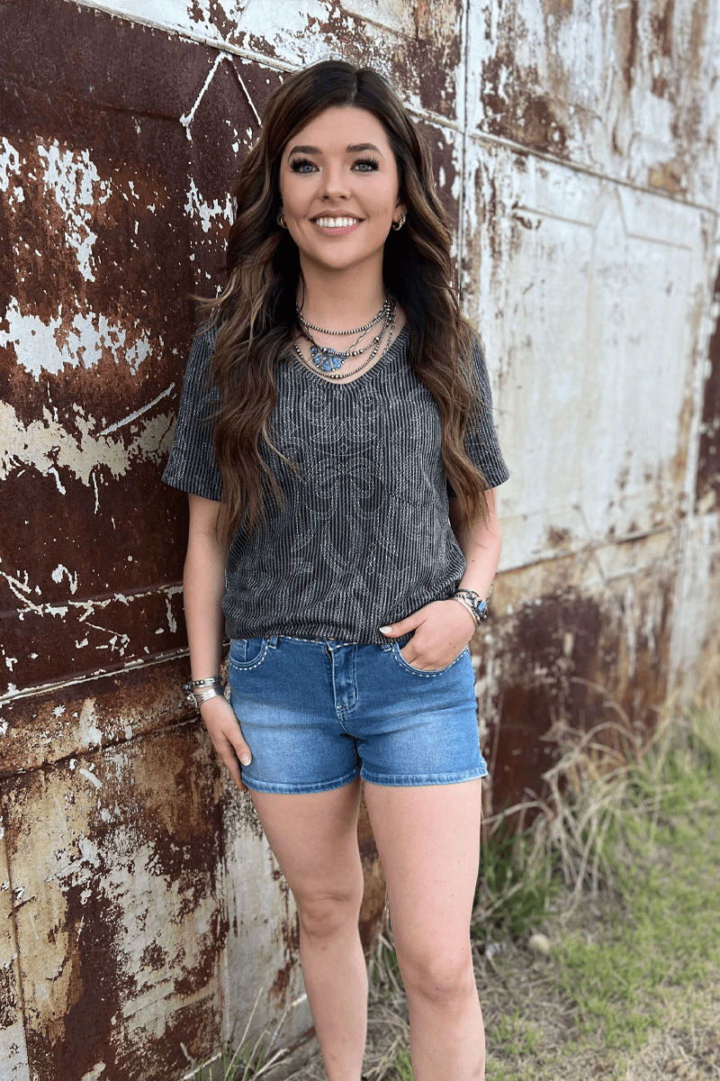 Sterling Kreek short sleeve top Rodeo Roundup Top