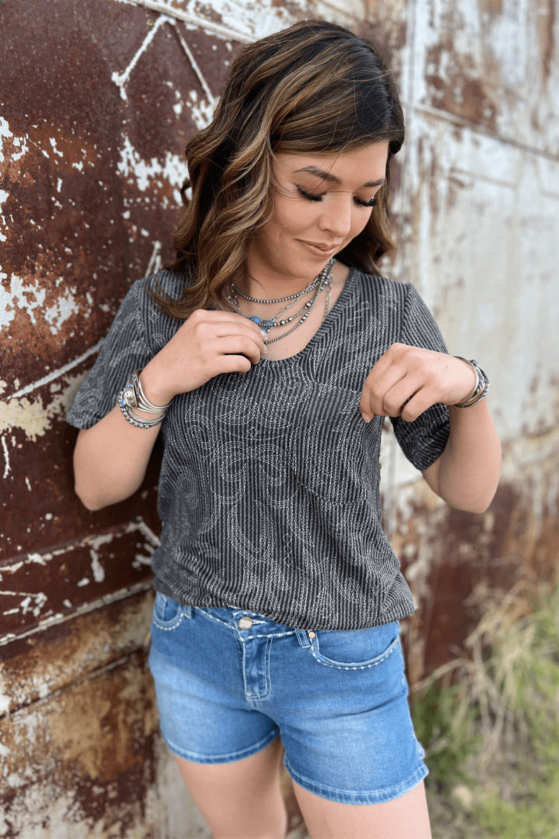 Sterling Kreek short sleeve top Rodeo Roundup Top