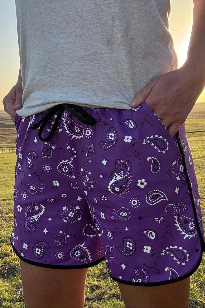 Sterling Kreek Shorts Bandana Babe Purple Shorts