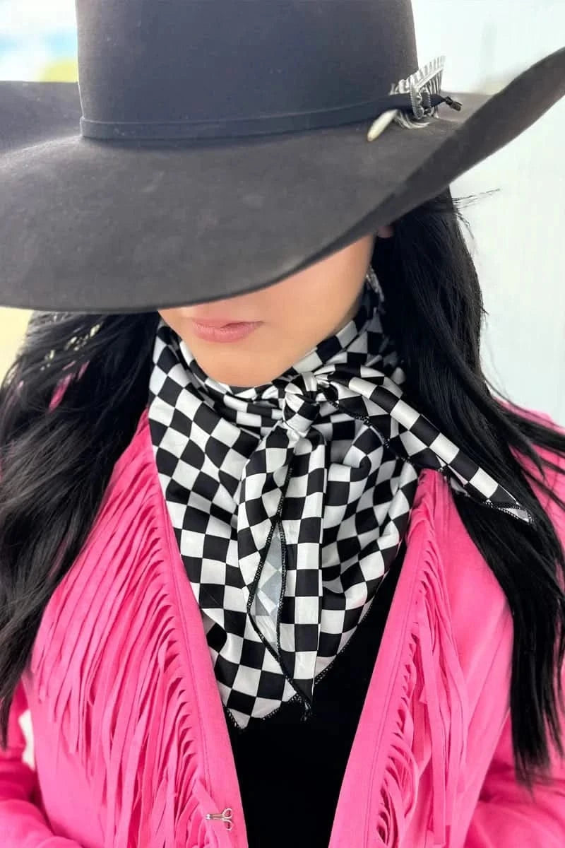 Sterling Kreek Wild Rag Checkered Round the Track Wild Rag