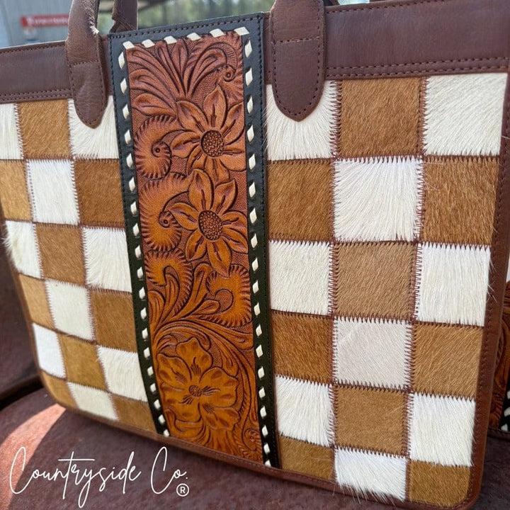 Countryside Co. Handbag Checkered The Plains Cowhide Tote