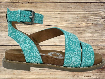 Sandals  Sylvie Tooled Floral Embossed Sandal | Comfortable Western Women's Sandals