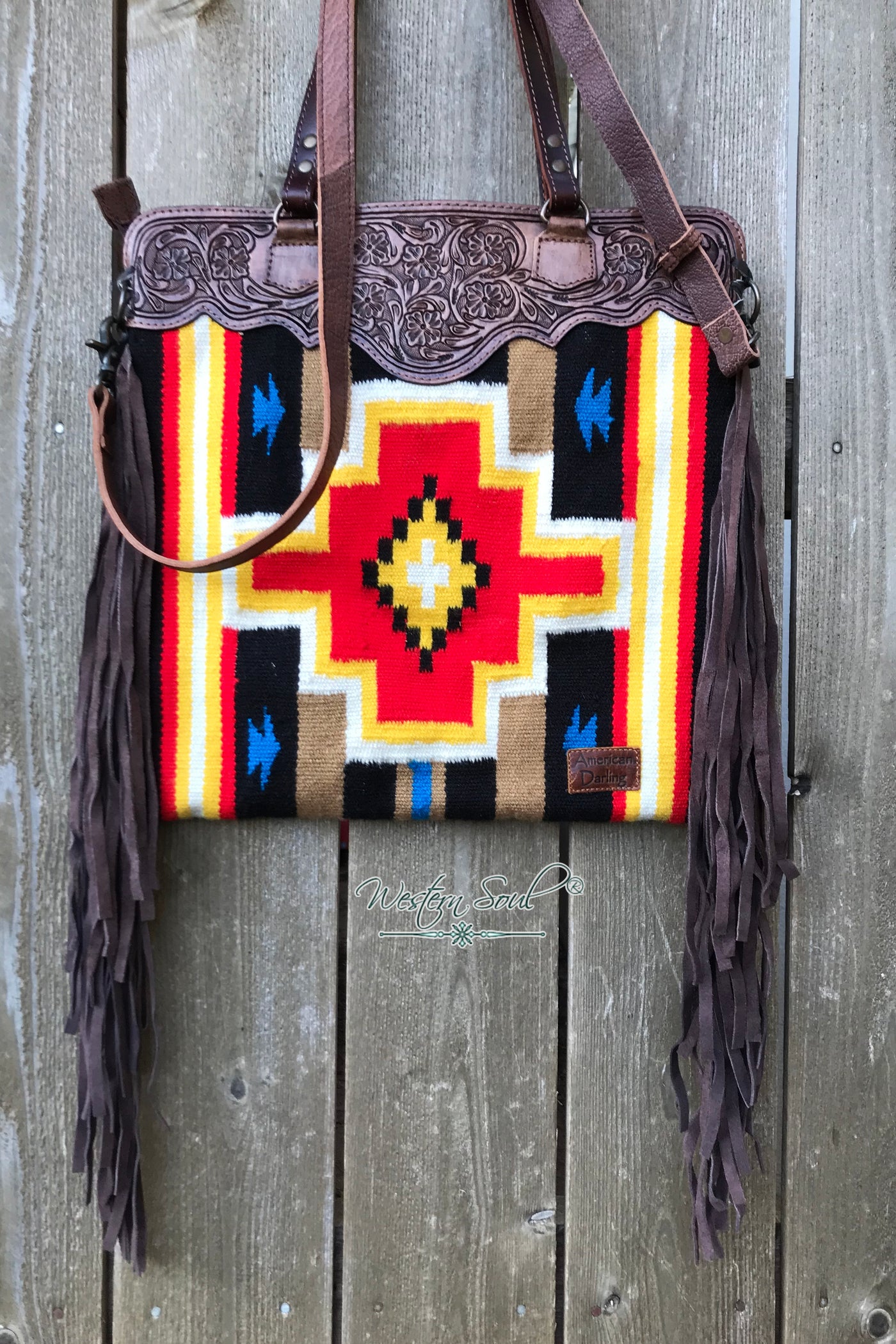 The Maddox Saddle Blanket Purse - Rust and Turquoise – Feather D Trading  Post