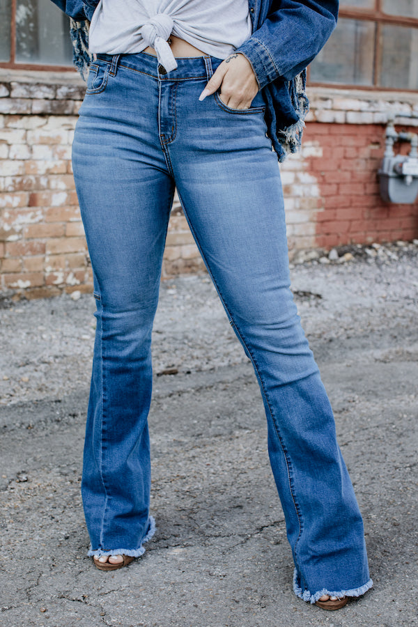 Jeans  Emersyn Mid Wash Flare Jeans from L&B Apparel