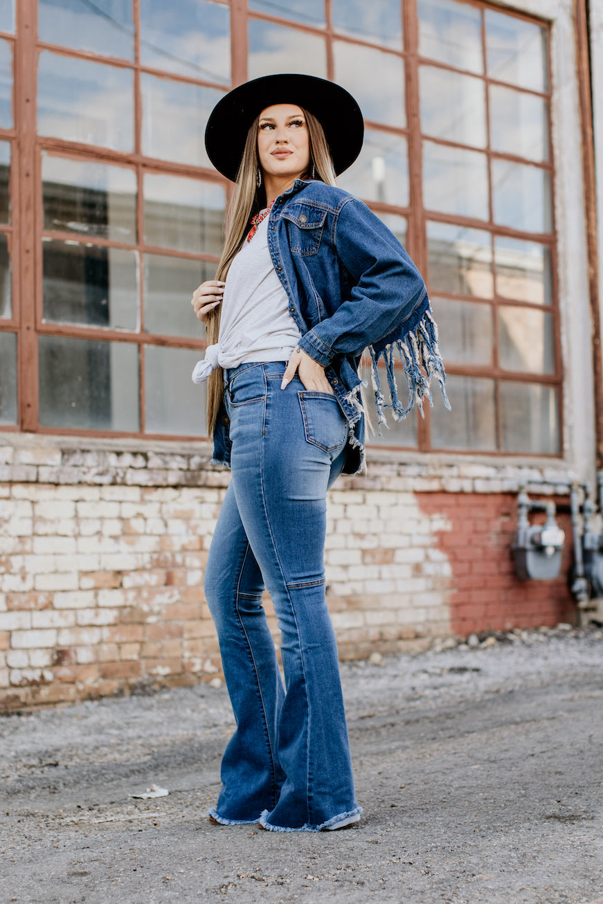 Mid Wash Flare Jeans from L&B Apparel – Western Soul®