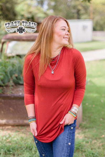 Long sleeve Top  Pinedale Rust Long Sleeved Top from Crazy Train Apparel