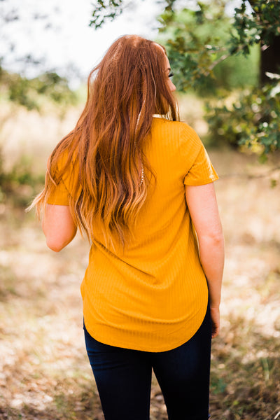 Casual Top  Solid Choice Top Mustard from Crazy Train Clothing