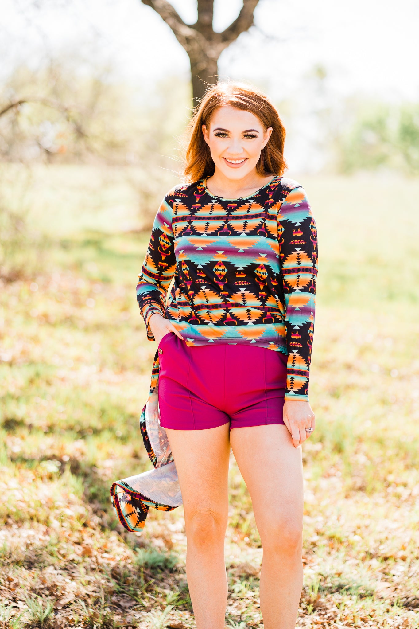 Long sleeve Top  Fall-Tastic Hi-Low Top from Crazy Train Clothing