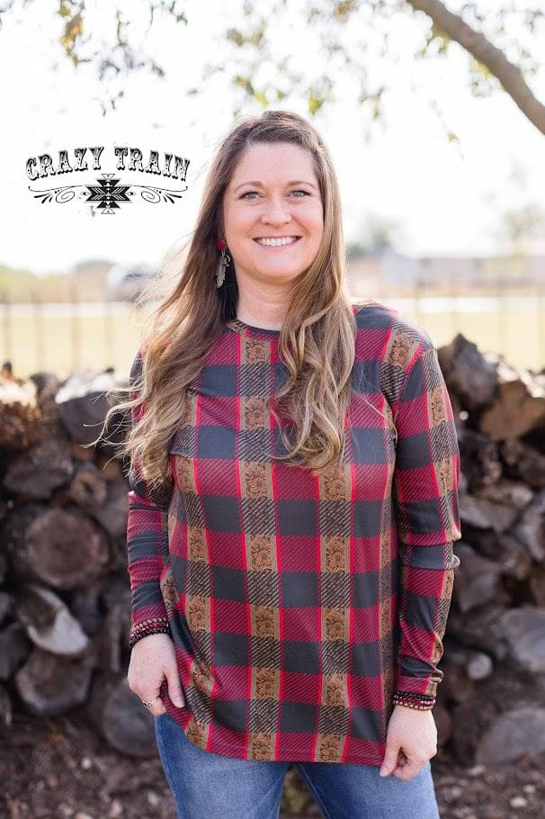 Long sleeve Top  Wyoming Winter Top from Crazy Train Clothing