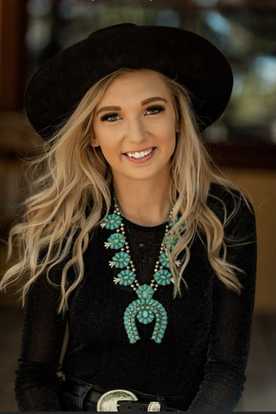 Western Necklace  Aiyana Squash Blossom Necklace Set from Blue Tortoise