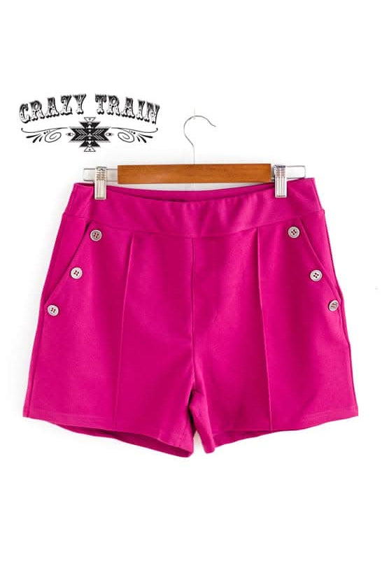 Shorts  Perfect Pair Shorts Raspberry from Crazy Train Clothing