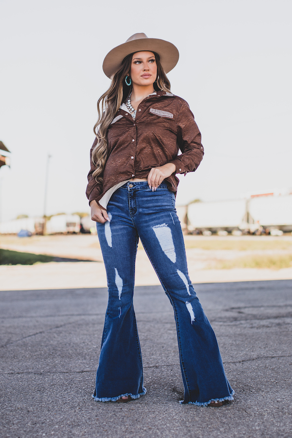 Jeans  Dallas Mid Rise Extreme Flare Jeans from L&B Apparel