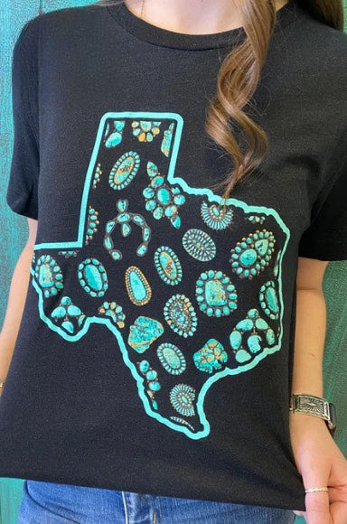 graphic tee  Texas in Turquoise Tee