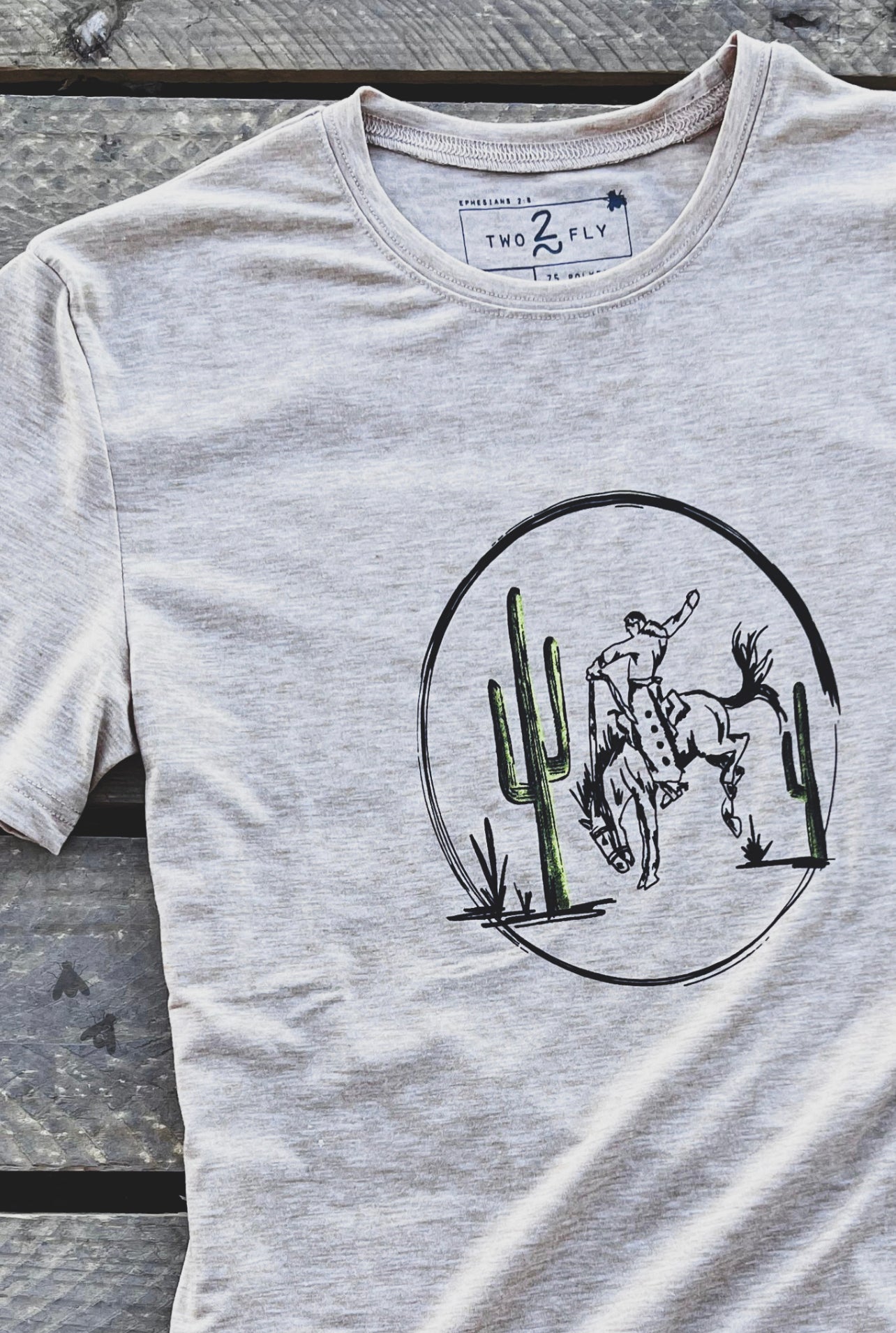 graphic tee  Desert Bronc Tee Shirt from 2 Fly Co