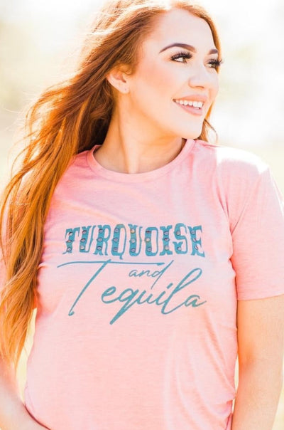 graphic tee  Crazy Train Turquoise and Tequila Tee from Crazy Train Clothing