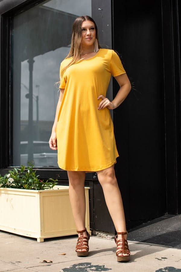 Dresses  Scoop Neck Flutter Dress from L&B Apparel