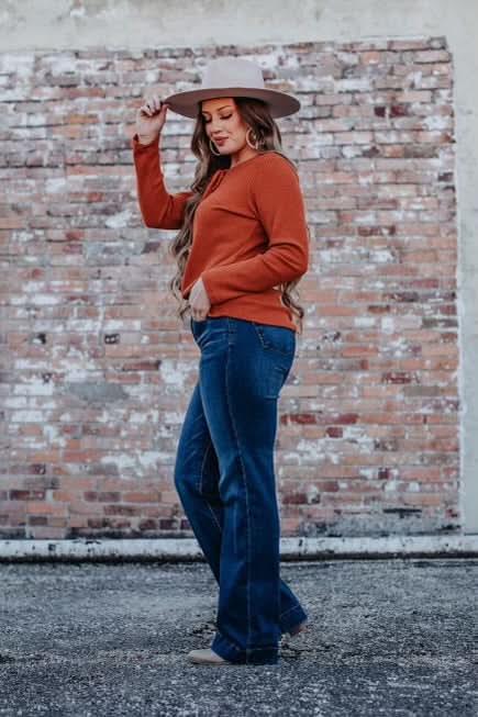 L&B Apparel Jeans Dark Wash High Rise Trouser Bootcut Jeans