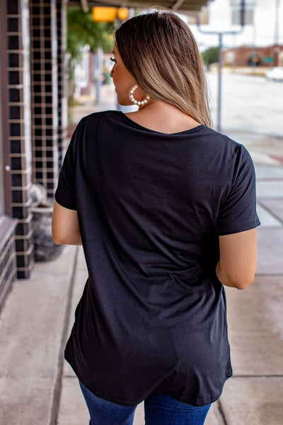 L&B Apparel short sleeve top Small / Black Essential Black Short Sleeve Top