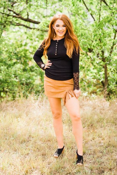 Skirts  Side Fringe Mini Skirt from Main Strip
