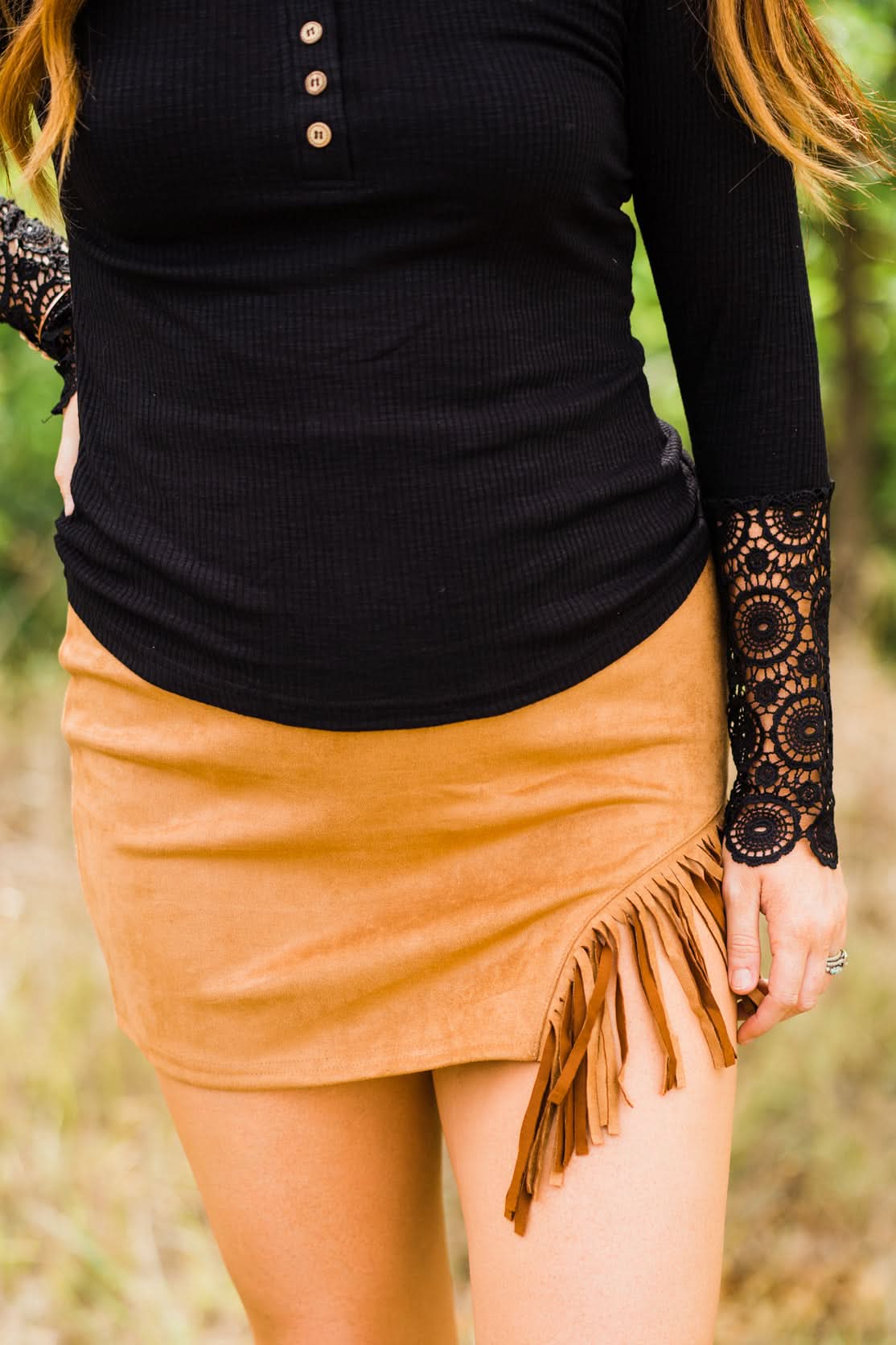Skirts  Side Fringe Mini Skirt from Main Strip