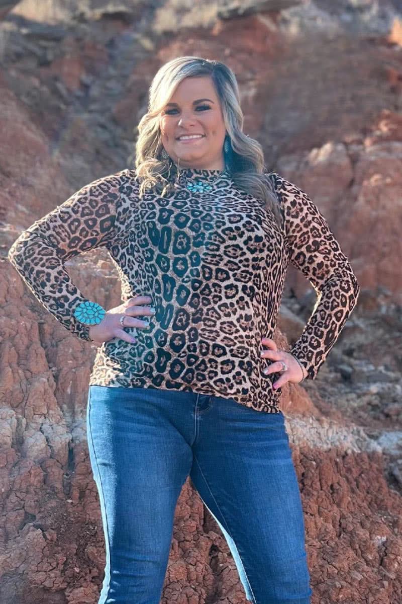 Long sleeve Mesh Top  Hear Me Roar Top from Sterling Kreek