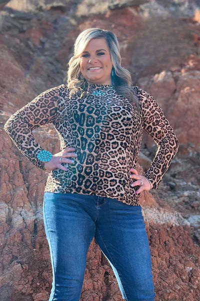 Long sleeve Mesh Top  Hear Me Roar Top from Sterling Kreek